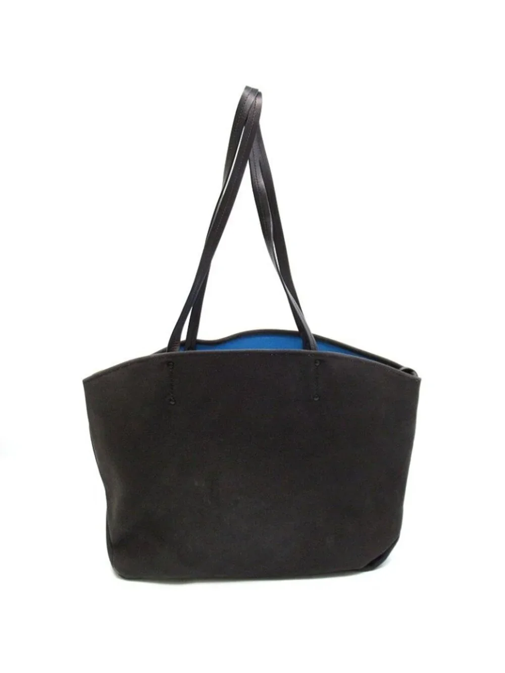 Prada Tote Canvas Leather Shoulder Bag Black